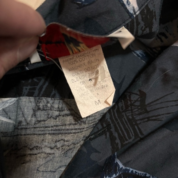 Pacific Legend Apparel Hawaiian Shirt Marlin Fishing Schooner Size Medium - Picture 10 of 10